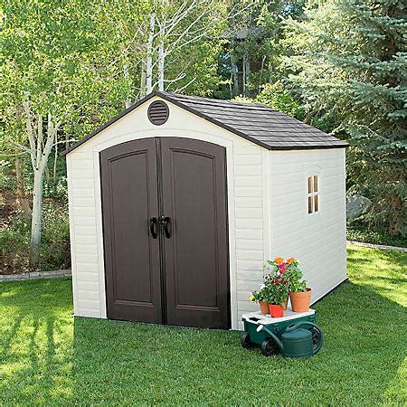 With 317 cu. ft. of storage space, the 7' x 7' Modernist Storage Shed by Suncast is ideal for storing all your outdoor equipment, whether small or large. The reinforced resin floor is built to withstand heavy loads–including tractors, mowers and other lawn or outdoor equipment.